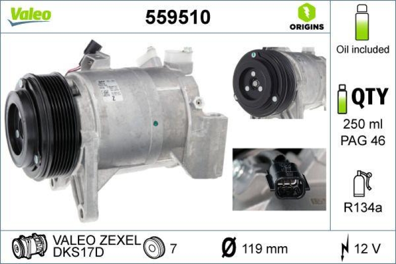 VALEO 559510 Kompressor NISSAN QUEST 2014