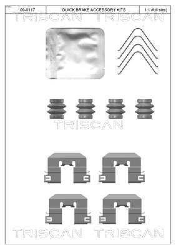 TRISCAN 8105 431660 Montagesatz, Scheibenbremsbelag für Hyundai, Kia