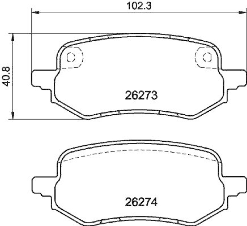 HELLA 8DB 355 040-931 Scheibenbremsbelagsatz