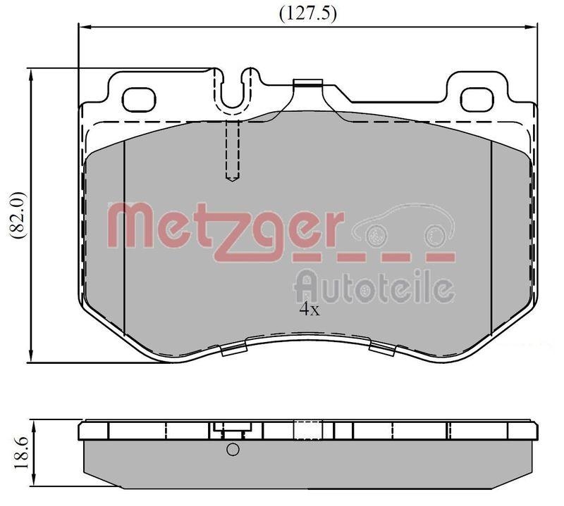 METZGER 1170852 Bremsbelagsatz, Scheibenbremse WVA 25 997