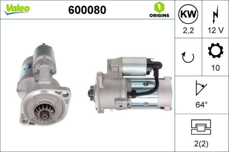 VALEO 600080 Starter Neu - ORIGINS