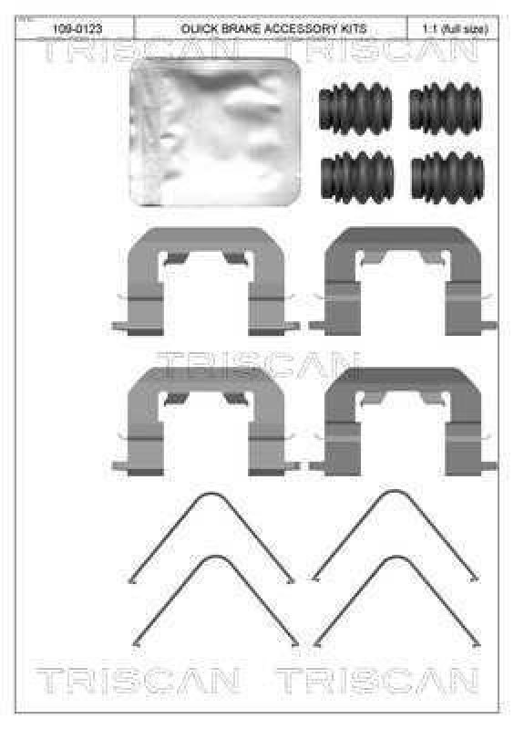 TRISCAN 8105 431662 Montagesatz, Scheibenbremsbelag für Kia