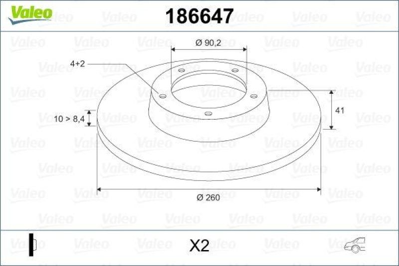 VALEO 186647 Bremsscheibe