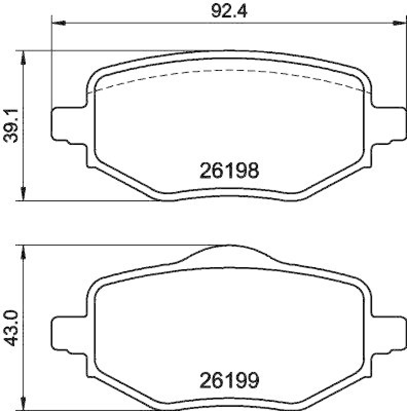 HELLA 8DB 355 040-971 Scheibenbremsbelagsatz