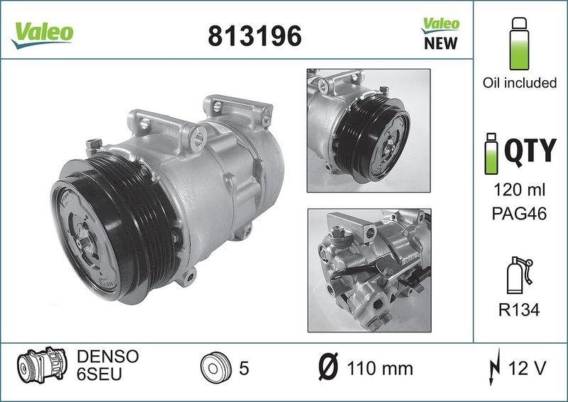 VALEO 813196 Kompressor MERCEDES Classe A, Classe B