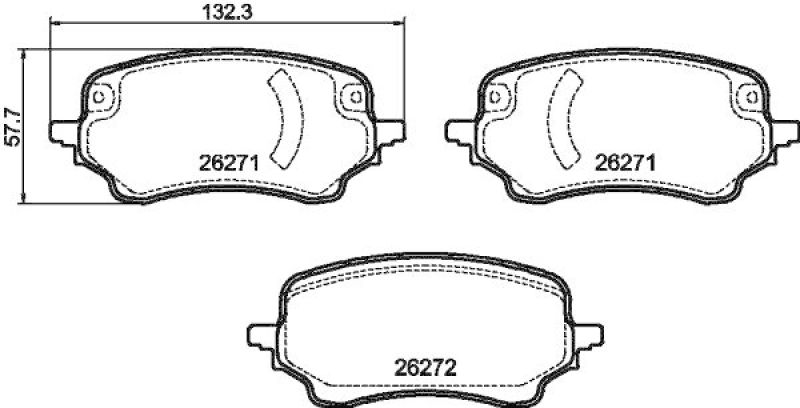 HELLA 8DB 355 040-991 Scheibenbremsbelagsatz