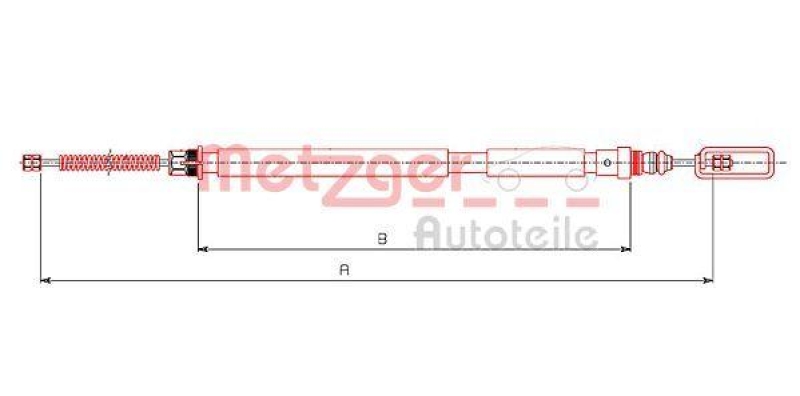 METZGER 491.4 Seilzug, Feststellbremse für CITROEN/FIAT/PEUGEOT hinten rechts