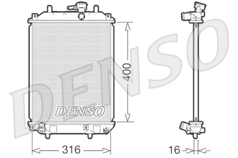 DENSO DRM35001 Kühler DAIHATSU CUORE VII (L251) 1.0 (2003 - )