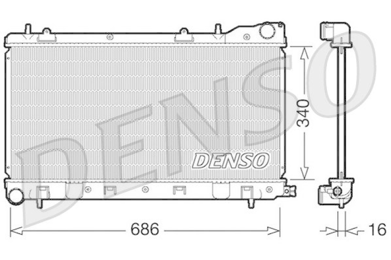 DENSO DRM36003 Kühler SUBARU FORESTER (SF) 2.0 (1998 - 2002)