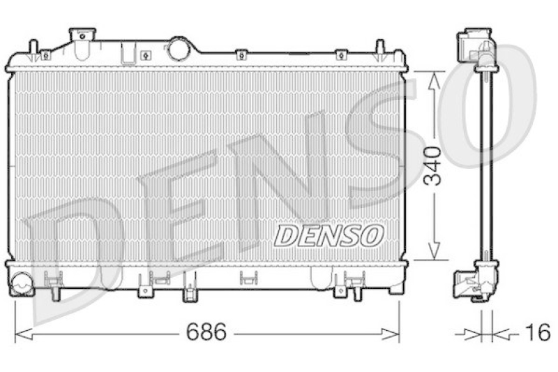 DENSO DRM36007 Kühler SUBARU LEGACY IV Estate (BL, BP, B13_) 2.0 AWD (2005 - )