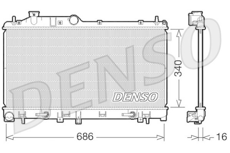 DENSO DRM36009 Kühler SUBARU LEGACY IV Estate (BL, BP, B13_) 2.0 AWD (2005 - )