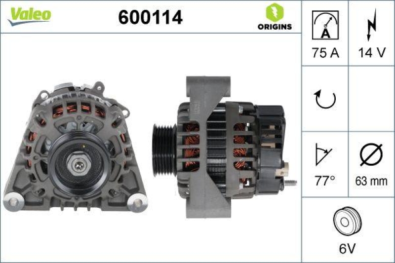 VALEO 600114 Generator Neu - ORIGINS