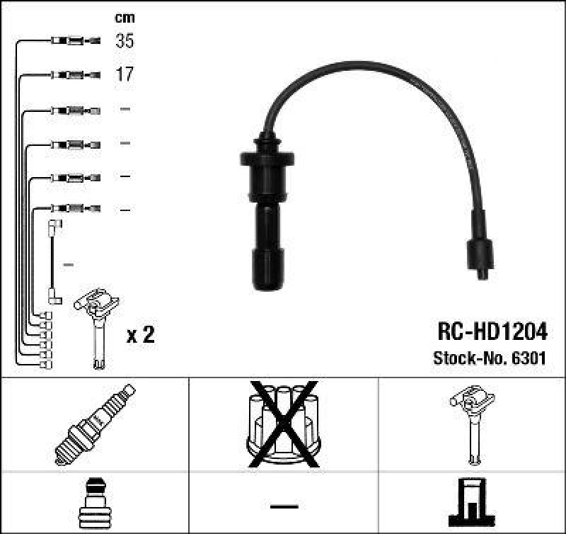 NGK 6301 Zündleitungssatz RC-HD1204 |Zündkabel