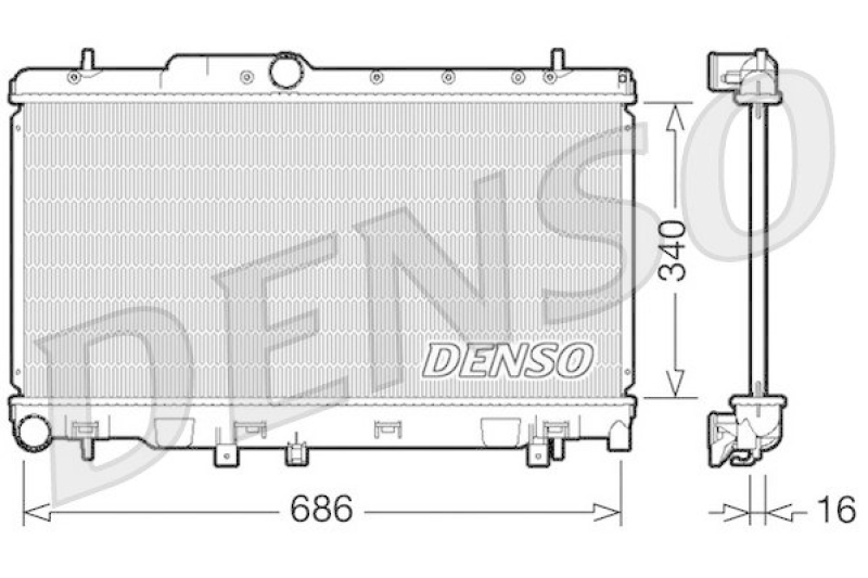 DENSO DRM36010 Kühler SUBARU LEGACY III Estate (BE, BH) 2.0 AWD (2002 - 2003)