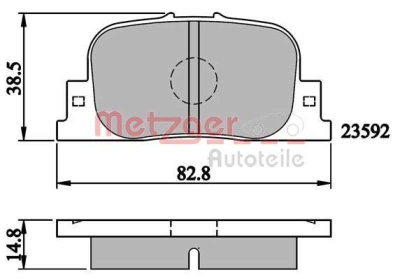 METZGER 1170868 Bremsbelagsatz, Scheibenbremse WVA 23 592