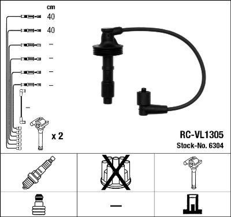 NGK 6304 Zündleitungssatz RC-VL1305 |Zündkabel