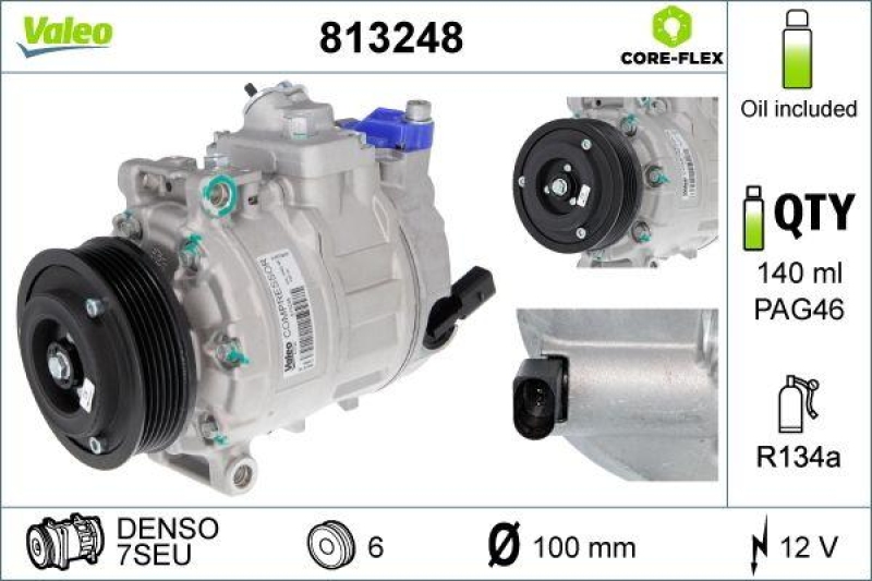 VALEO 813248 Kompressor VOLKSWAGEN POLO X