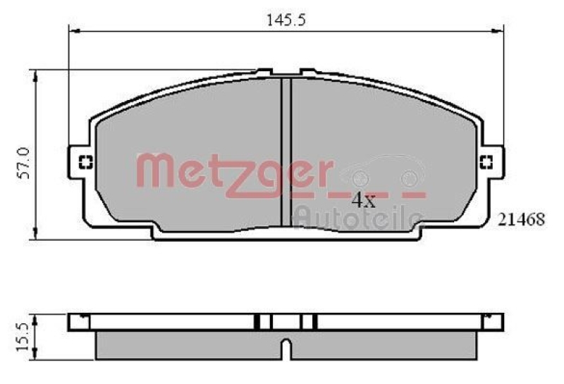 METZGER 1170872 Bremsbelagsatz, Scheibenbremse WVA 21 468