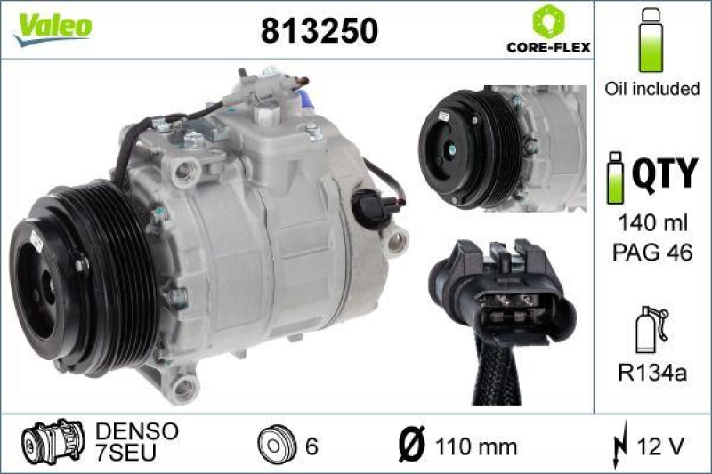 VALEO 813250 Kompressor BMW 1-series, 3-series