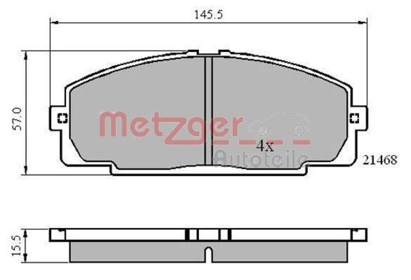 METZGER 1170872 Bremsbelagsatz, Scheibenbremse WVA 21 468