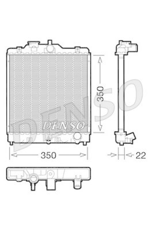 DENSO DRM40003 Kühler HONDA CIVIC VI Hatchback (EJ, EK) 1.4 i (EJ9) (1995 - 2001)