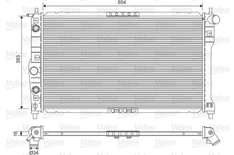 VALEO 701558 Motorkühler DAEWOO LEGANZA (V100) 2.0 I