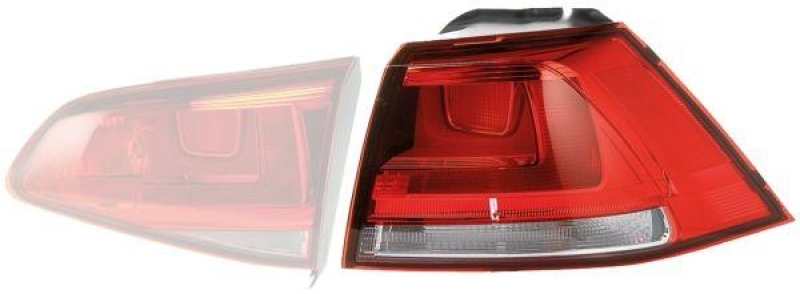 HELLA 2SD 011 977-121 Heckleuchte rechts Halogen VW