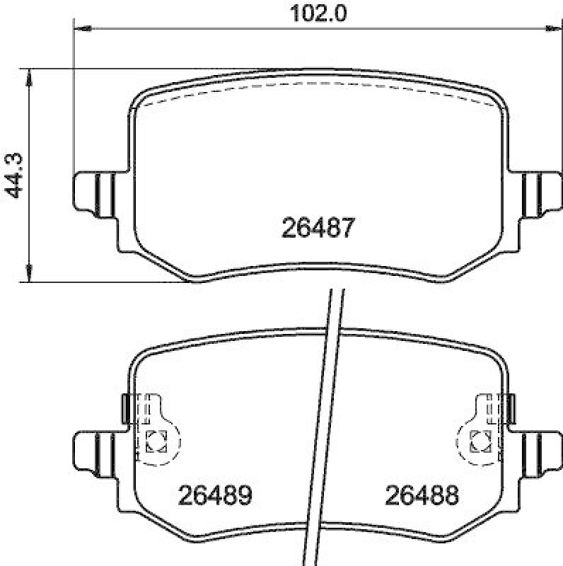 HELLA 8DB 355 042-851 Scheibenbremsbelagsatz