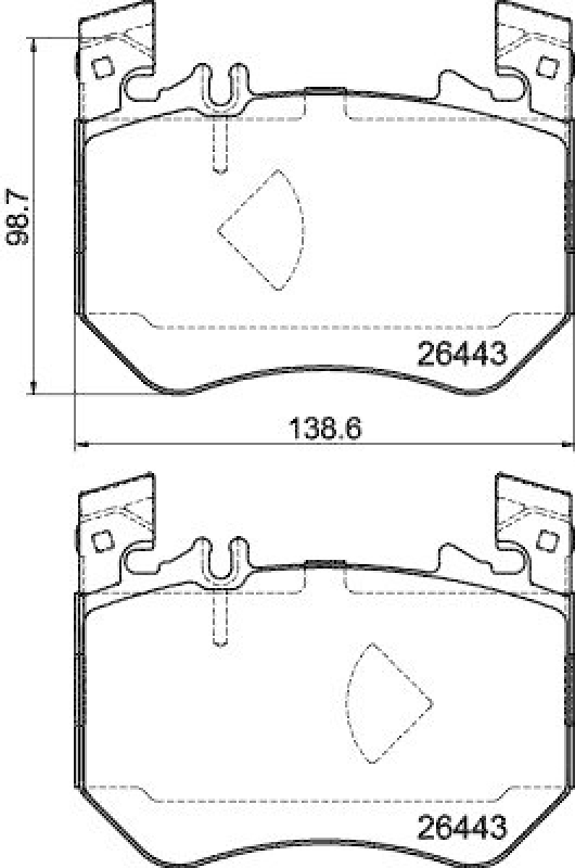 HELLA 8DB 355 043-071 Scheibenbremsbelagsatz