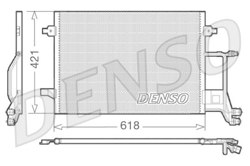 DENSO DCN02013 Kondensator A/C AUDI A6 (4B2, C5) 2.4 (1997 - 2005)