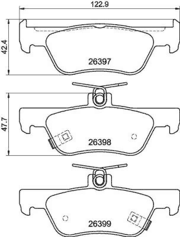 HELLA 8DB 355 043-091 Scheibenbremsbelagsatz