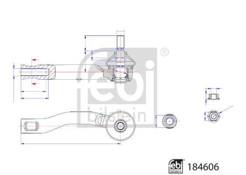 FEBI BILSTEIN 184606 Spurstangenendstück mit Sicherungsmutter für TOYOTA