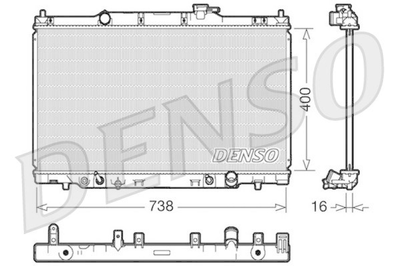 DENSO DRM40013 Kühler HONDA CR-V II (RD_) 2.4 Vtec 4WD (RD7) (2001 - 2006)