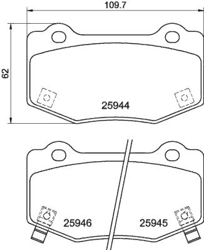 HELLA 8DB 355 043-851 Scheibenbremsbelagsatz