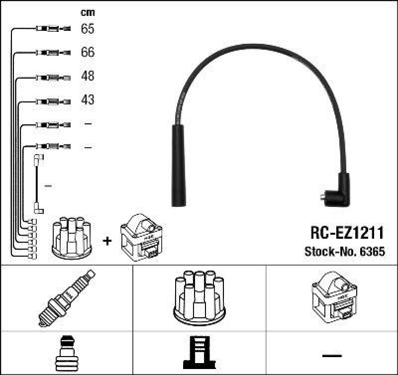 NGK 6365 Zündleitungssatz RC-EZ1211 |Zündkabel