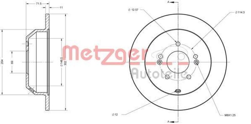 METZGER 6110460 Bremsscheibe Lack/Ks für HYUNDAI/KIA HA