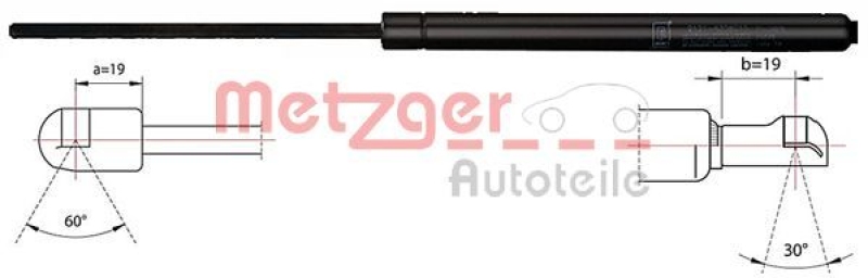 METZGER 2110421 Gasfeder, Koffer-/Laderaum f&uuml;r TOYOTA