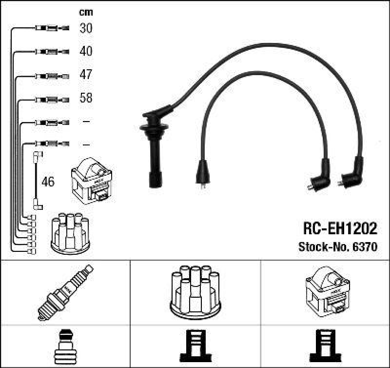 NGK 6370 Zündleitungssatz RC-EH1202 |Zündkabel