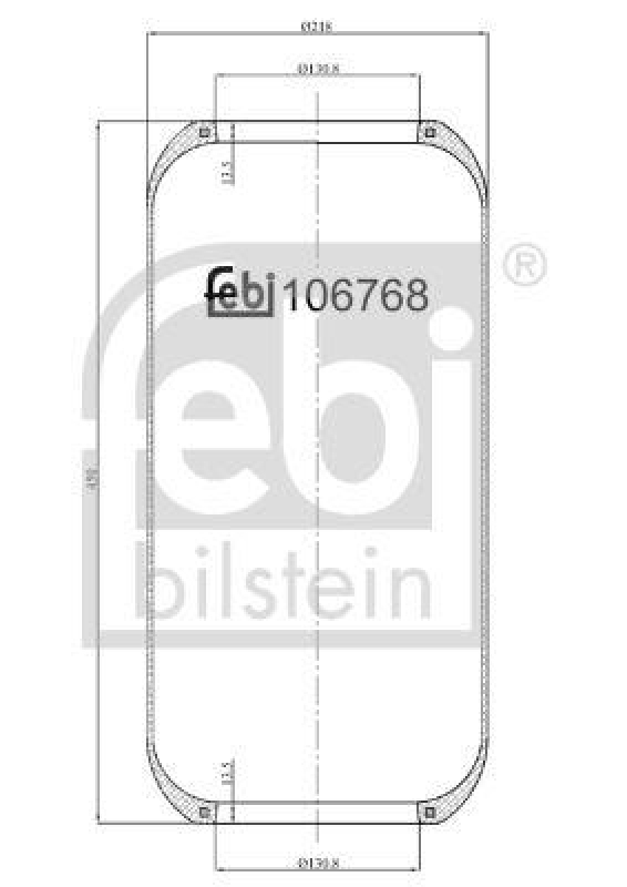 FEBI BILSTEIN 106768 Luftfederbalg ohne Kolben für Iveco