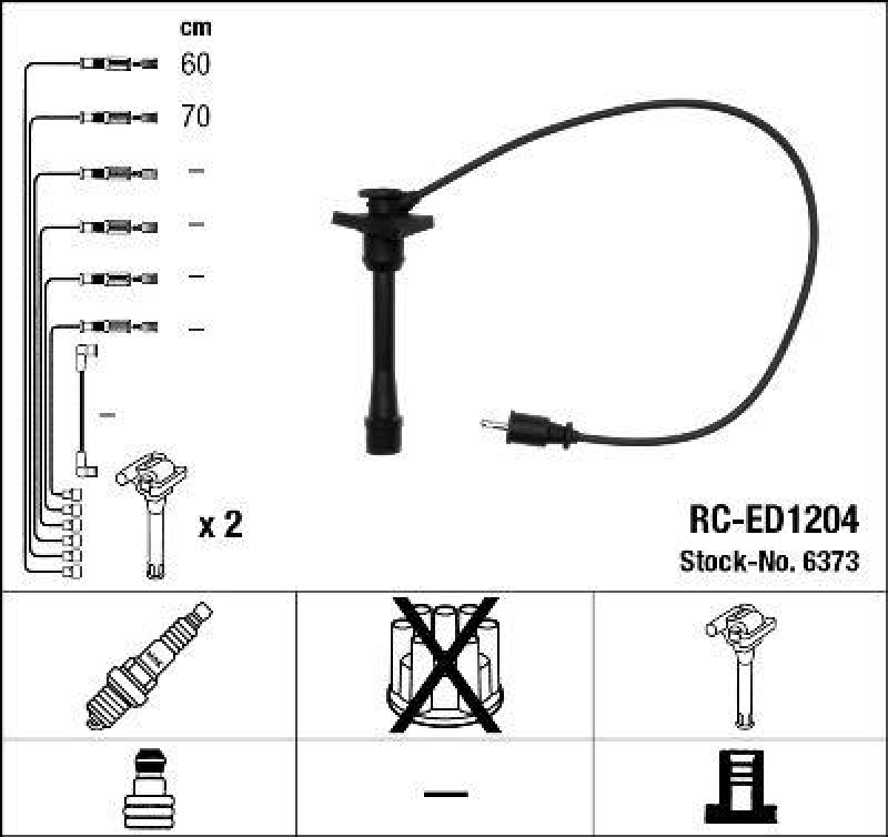 NGK 6373 Zündleitungssatz RC-ED1204 |Zündkabel