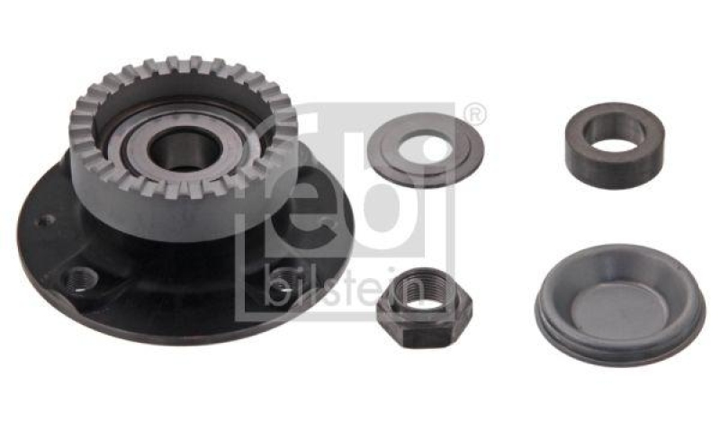 FEBI BILSTEIN 31184 Radlagersatz mit Radnabe, ABS-Impulsring und Achsmutter für Peugeot