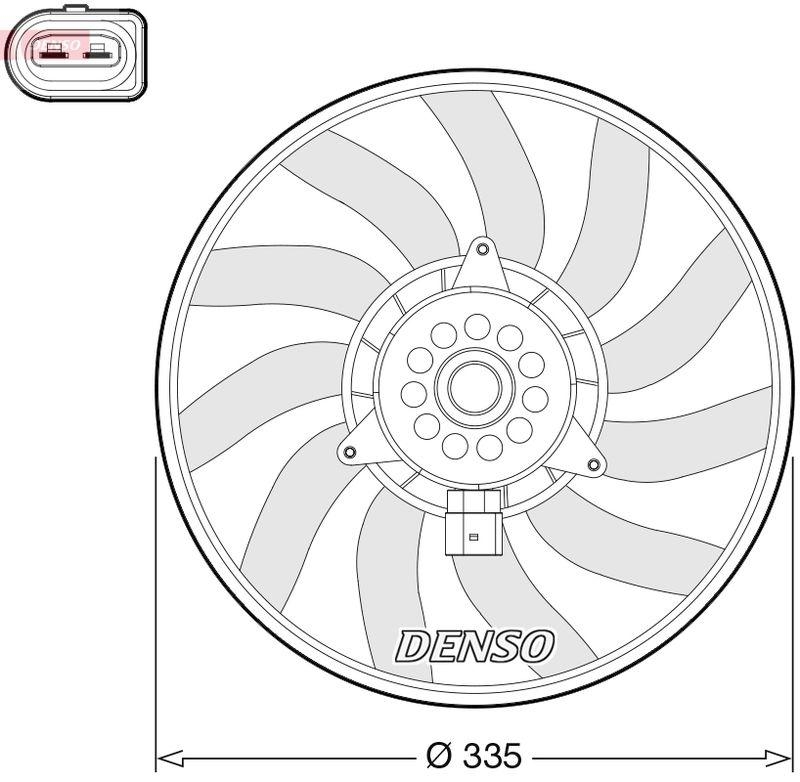 DENSO DER02008 Kühlerlüfter AUDI Q3 (8UB, 8UG) 1.4 TSI 1.4 (01-18)