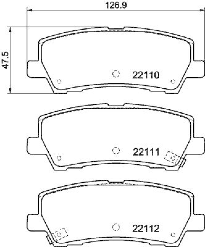 HELLA 8DB 355 044-271 Scheibenbremsbelagsatz