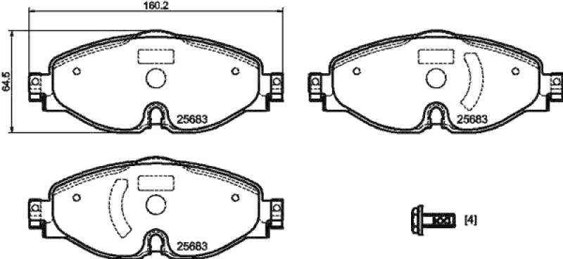 HELLA 8DB 355 023-171 Bremsbelagsatz Scheibenbremse