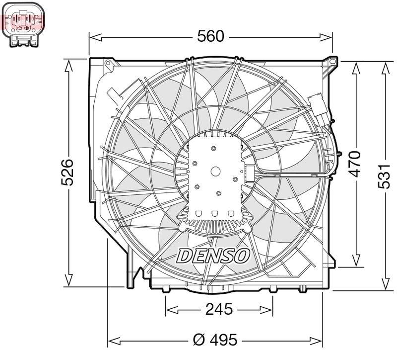 DENSO DER05008 Kühlerlüfter BMW 3 Touring (E91) 318 d 2.0 (00-12)