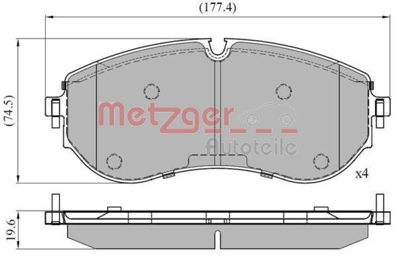 METZGER 1170898 Bremsbelagsatz, Scheibenbremse WVA 22 493