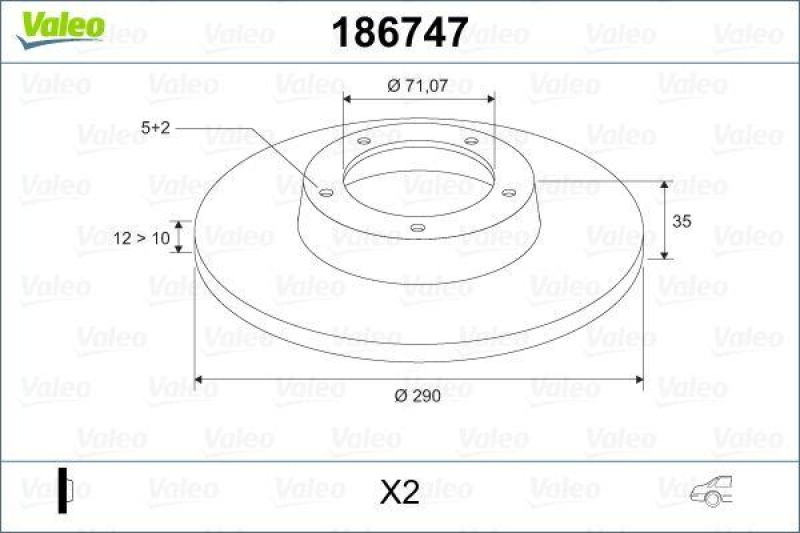 VALEO 186747 Bremsscheibe