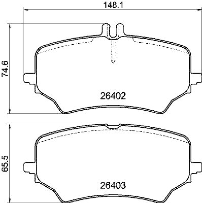 HELLA 8DB 355 044-361 Scheibenbremsbelagsatz