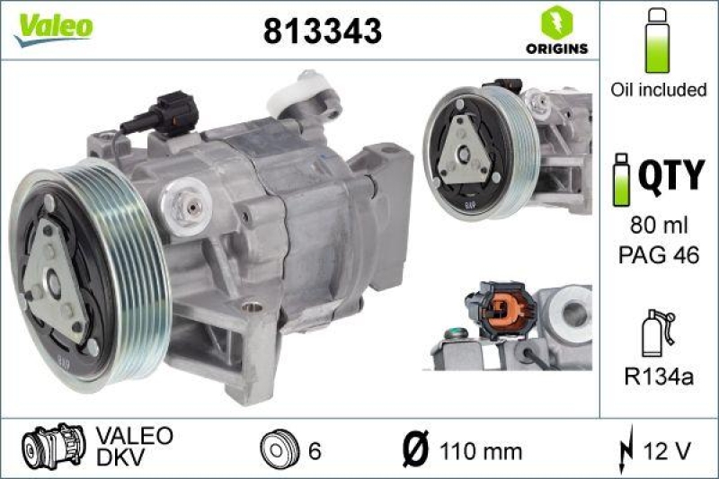 VALEO 813343 Kompressor NISSAN NOTE FL