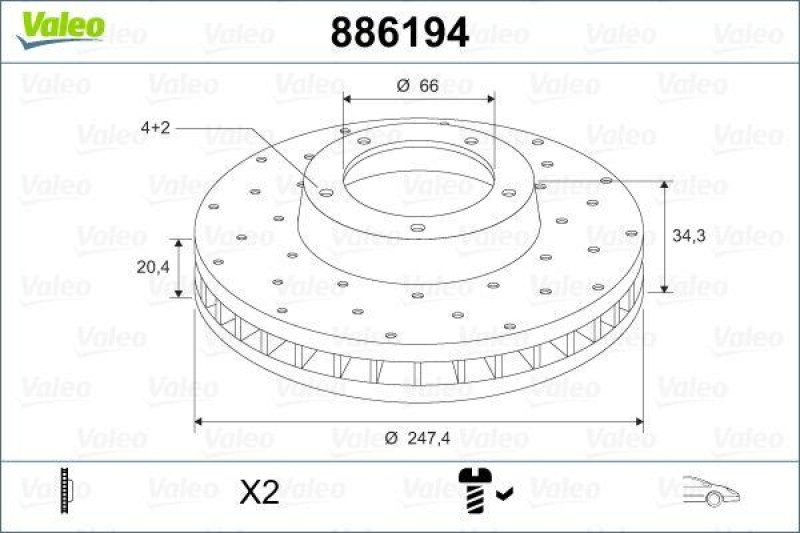 VALEO 886194 Bremsscheibe SPORT